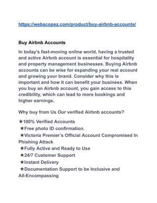 Buy Airbnb Accounts