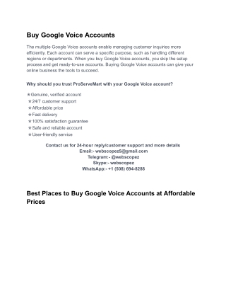 Buy Google Voice Accounts