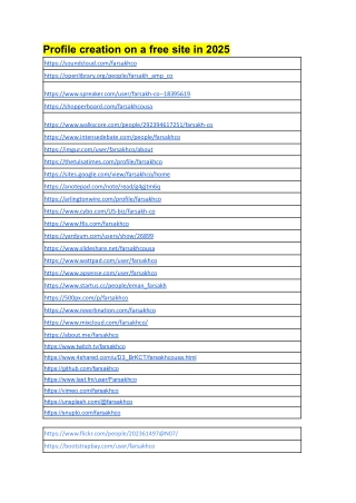 Profile creation free site 2025