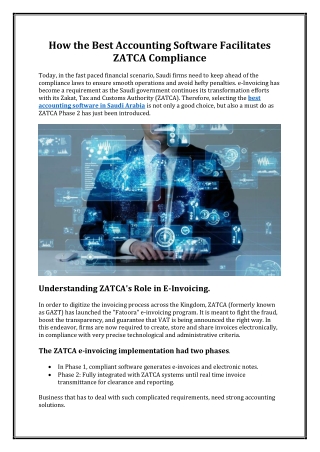 How the Best Accounting Software Facilitates ZATCA Compliance