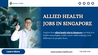 Build Your Career with Allied Health Jobs in Singapore’s Healthcare System