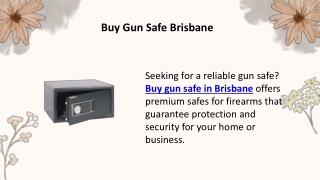 Buy Gun Safe Brisbane