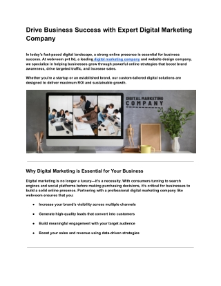 Drive Business Success with Expert Digital Marketing Company