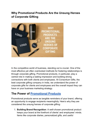 Why Promotional Products Are the Unsung Heroes of Corporate Gifting