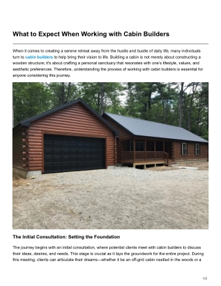 What to Expect When Working with Cabin Builders