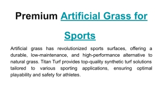 Premium Artificial Grass for Sports