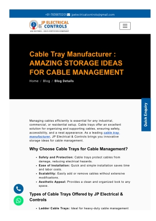 Cable Tray Manufacturer