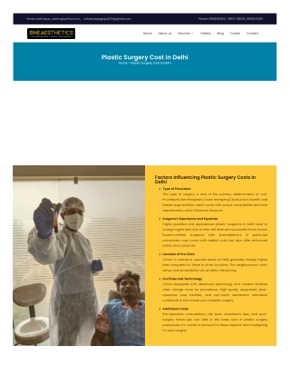 Plastic Surgery Cost in Gurgaon - Oneaesthetics