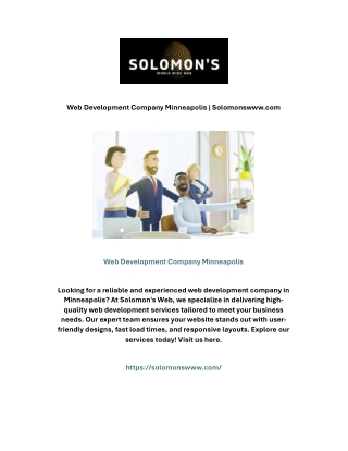 Web Development Company Minneapolis | Solomonswww.com