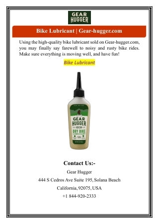 Bike Lubricant | Gear-hugger.com