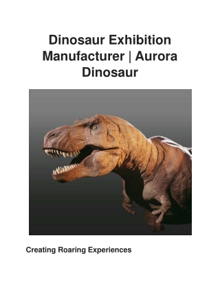 Dinosaur Exhibition Manufacturer – Aurora Dinosaur