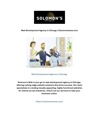 Web Development Agency in Chicago | Solomonswww.com