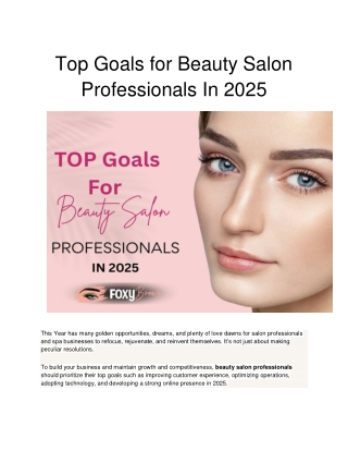 Top Goals for Beauty Salon Professionals In 2025