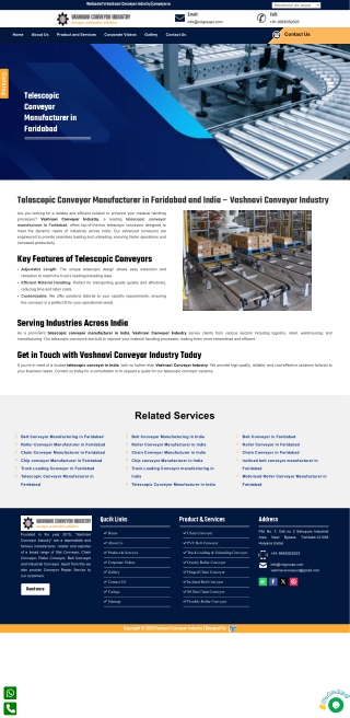 Leading Telescopic Conveyor Suppliers in Faridabad – Boost Loading Efficiency