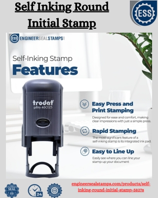 Self Inking Round Initial Stamp