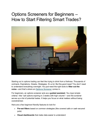 Options Screeners for Beginners