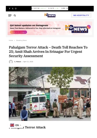 Pahalgam Terror Attack – Death Toll Reaches To 25 Amit Shah Arrives In Srinagar For Urgent Security Assessment