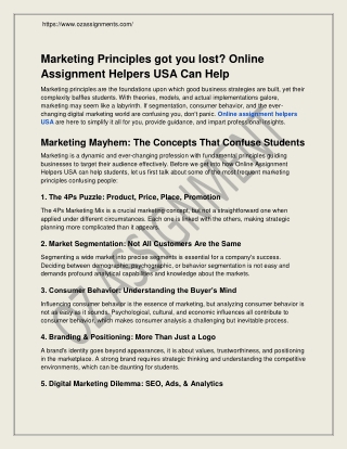 Online Assignment Helpers USA Can Help