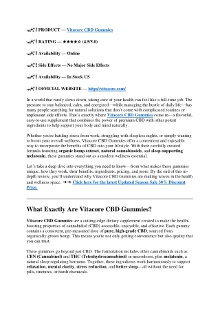 Vitacore CBD Gummies Where To Buy Price 2025!