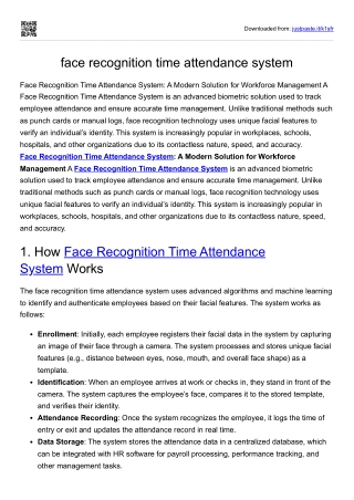 face recognition time attendance system