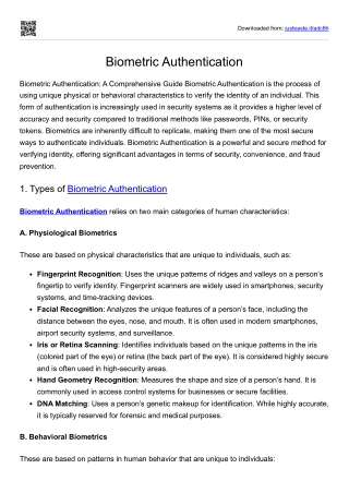 Biometric Authentication