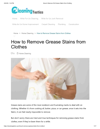 How to Remove Grease Stains from Clothes