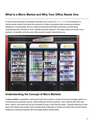 What Is a Micro Market and Why Your Office Needs One