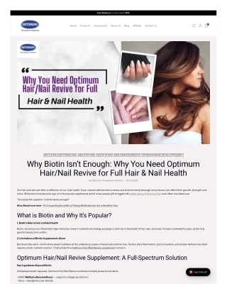 Why You Need Optimum Hair/Nail Revive for Full Hair & Nail Health