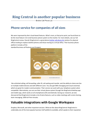 Brother Cell Phone List