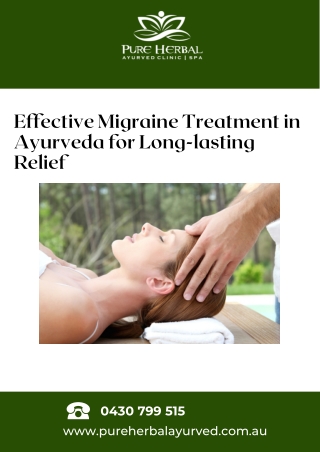 Effective Migraine Treatment in Ayurveda for Long-lasting Relief