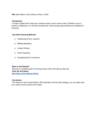 Best Ways to Earn Money Online in 2025