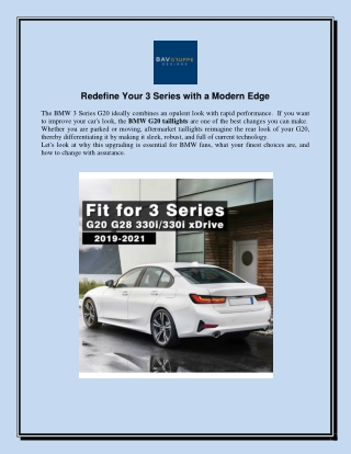 Redefine Your 3 Series with a Modern Edge
