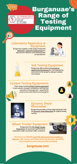 Burganuae’s Range of Testing Equipments in Bahrain, UAE, YEMEN, OMAN