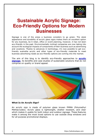 Sustainable Acrylic Signage Eco-Friendly Options for Modern Businesses