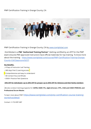 _PMP Certification Training in Orange County, CA