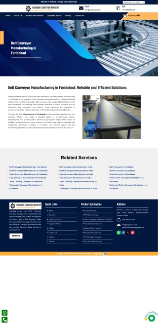 Request a Quote from Faridabad’s Top Belt Conveyor Manufacturers Today