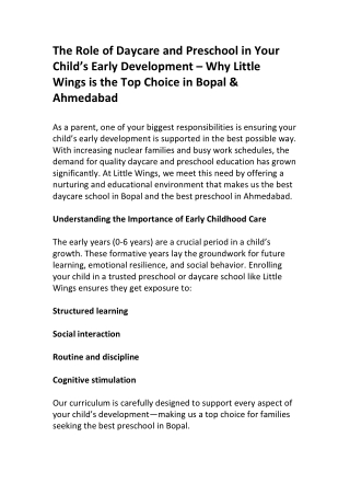 Evening Activities for Kids in Ahmedabad – Little Wings