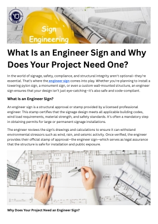 What Is an Engineer Sign and Why Does Your Project Need One?