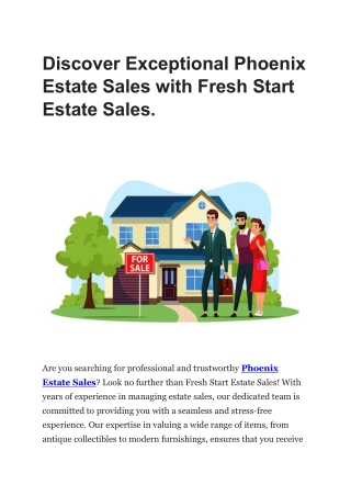 Discover Exceptional Phoenix Estate Sales with Fresh Start Estate Sales