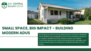 Small Space, Big Impact - Building Modern ADUs
