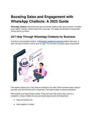 Boosting Sales and Engagement with WhatsApp Chatbots_ A 2025 Guide