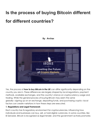 Is the process of buying Bitcoin different for different countries?