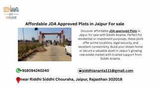 Affordable JDA Approved Plots in Jaipur For sale