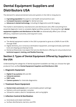 Dental Equipment Suppliers and Distributors USA