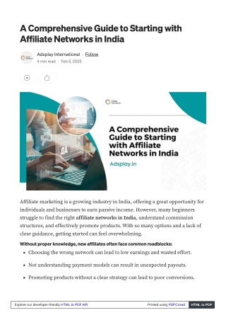 A Comprehensive Guide to Starting with Affiliate Networks in India
