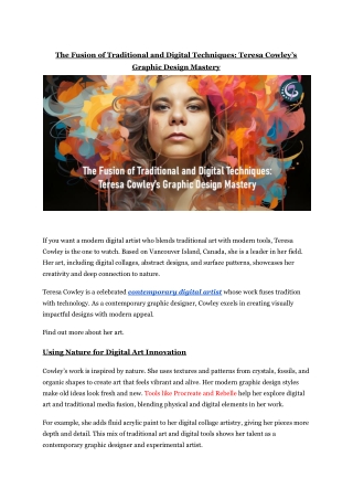 The Fusion of Traditional and Digital Techniques_ Teresa Cowley’s Graphic Design Mastery