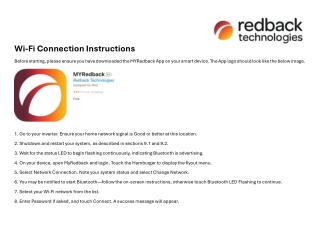 MyRedback App Wi-Fi Setup Guide