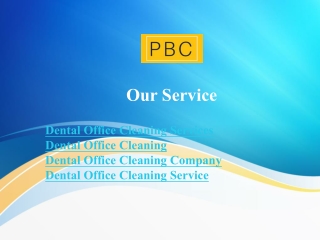 Dental Office Cleaning Services