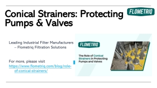The Role of Conical Strainers in Protecting Pumps and Valves - Flometriq