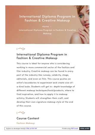 International Diploma in Special Effects Makeup – AMA International
